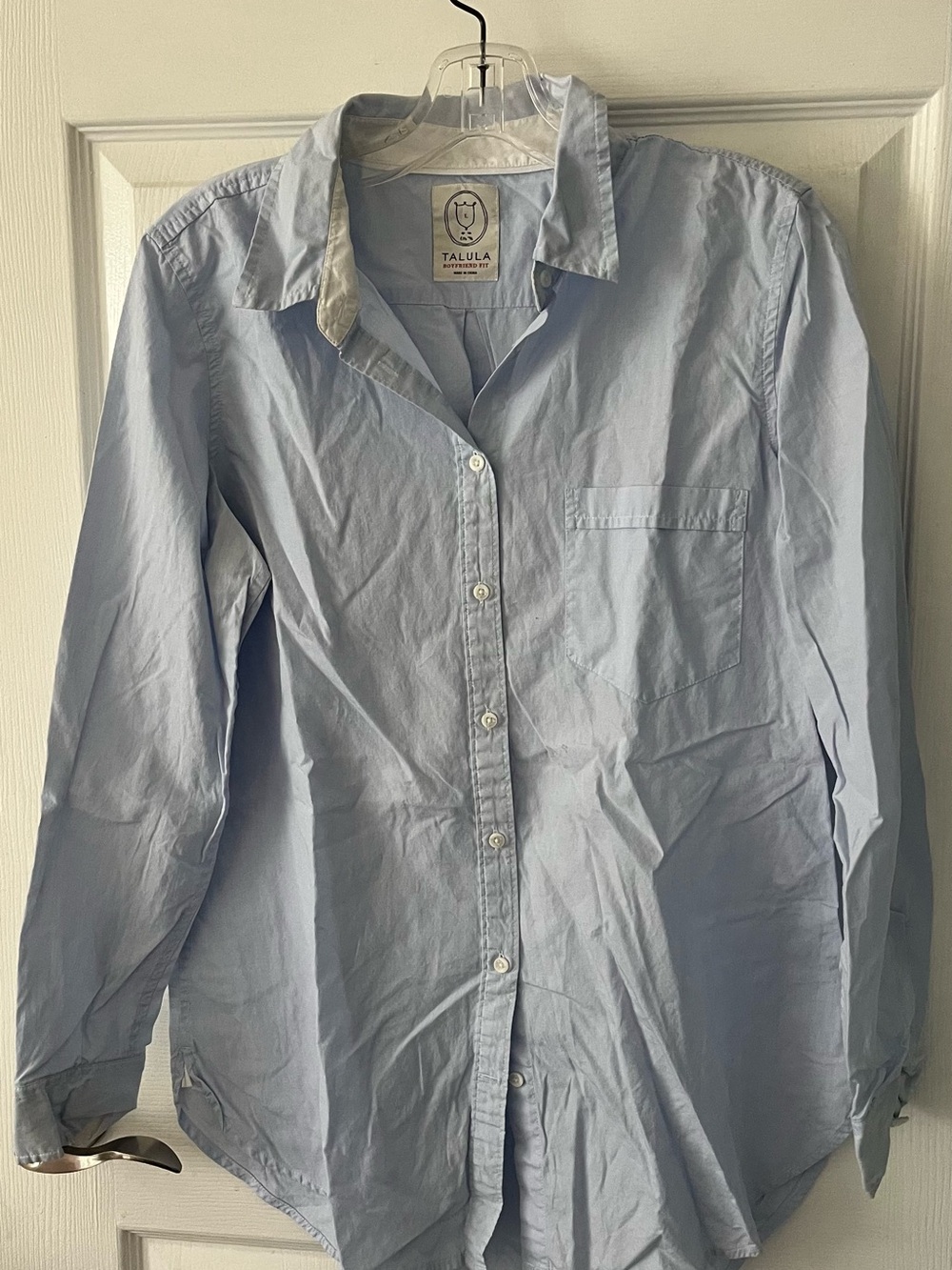 Talula Pale Blue Long-Sleeve Button-Down Shirt